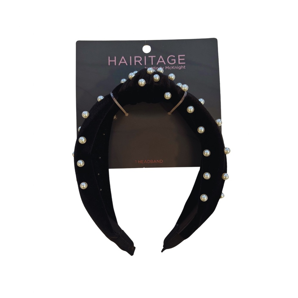 Black Pearl-Embellished Headband